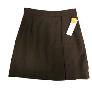 Vintage Giorgio Sant' Angelo Chocolate Brown Wool Skirt with Front Pleat Women's